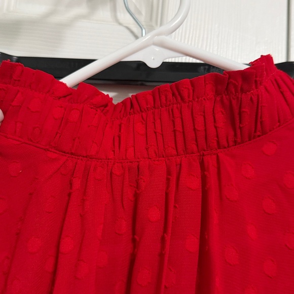 LOFT Red Ruffled Blouse - Picture 3 of 5
